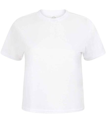 SF Ladies Cropped Boxy T-Shirt - WHI - L